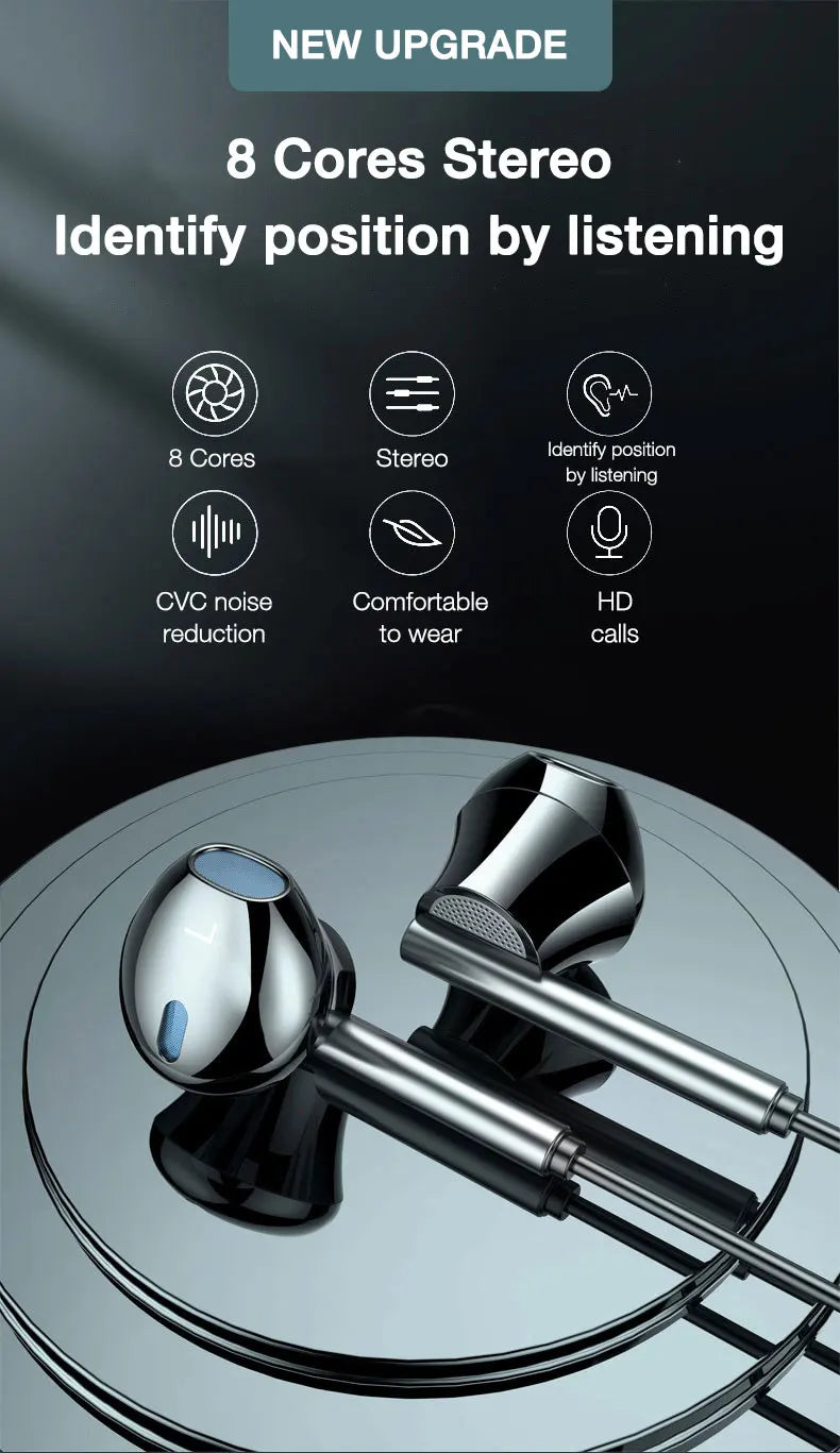 EARDECO 8 Cores Wired Headphones Earphones Bass In-ear Headphone with Mic Earphone Earbuds Mobile Phone Headset Dynamic Stereo