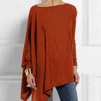 Cotton Irregular Women Blouses Shirt 2022 Autumn Female Solid Pullover Tops Casual O Neck Long Sleeve Blouse Ladies Tunic Blusas