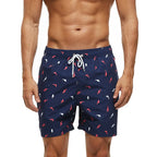 DATIFER Men's Sports Short Beachwear New Style Polyester Printing Fitness Beach Pants Surfing Swimming Trunks Bathing Swimwear