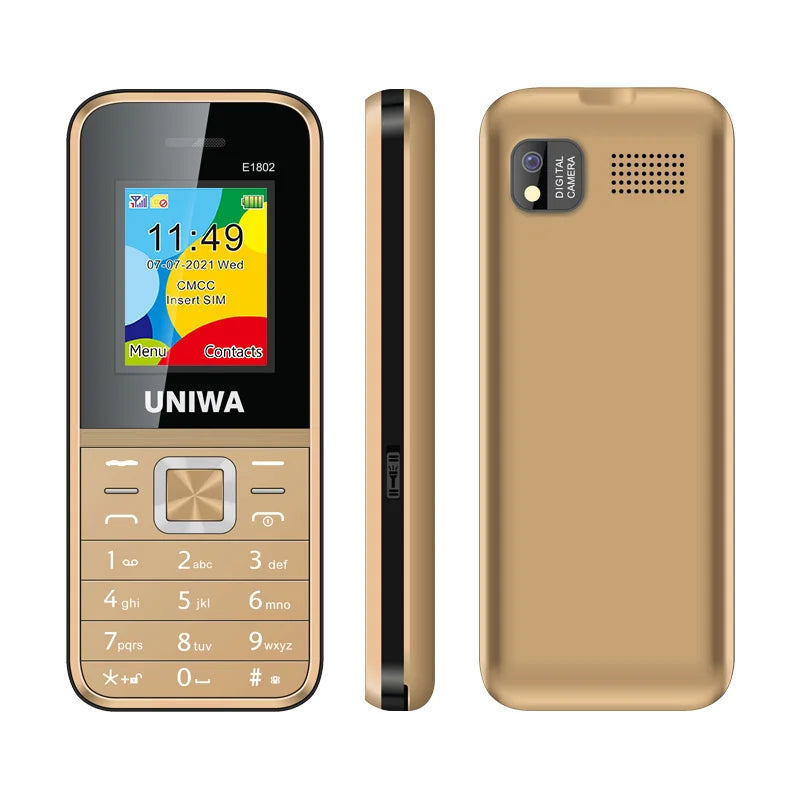 UNIWA E1802 GSM Senior Push-button Phone Long Standby Big Buttons Loud Sound FM Radio Dual Sim Unlocked Cellphone
