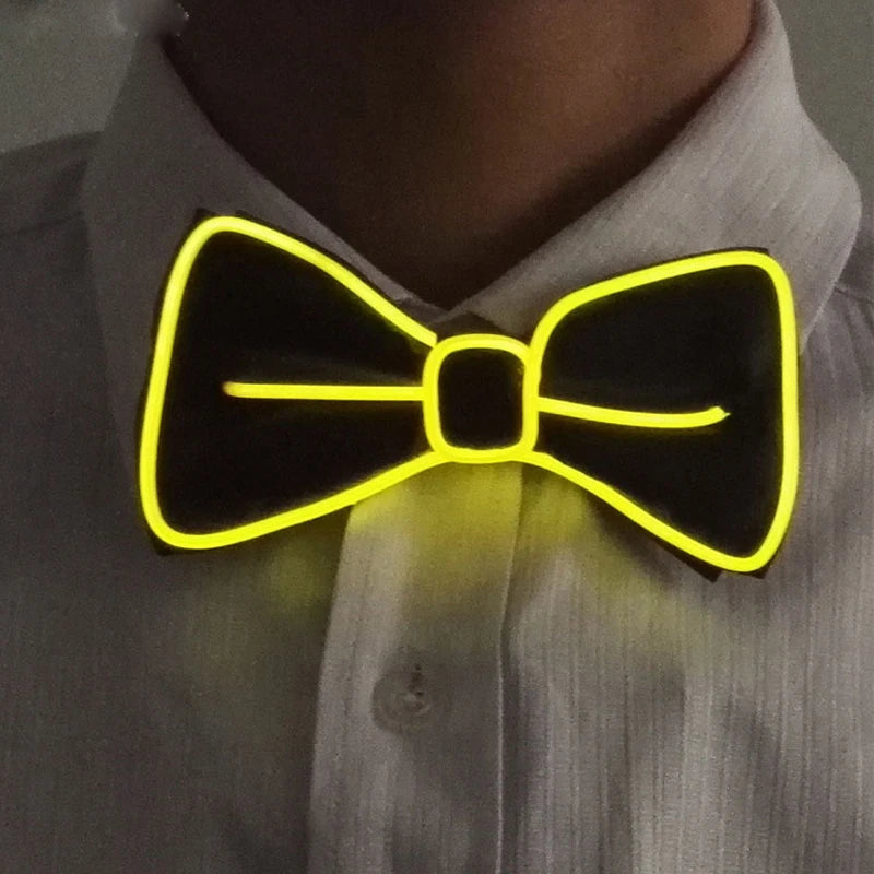 Luminous Bow Tie Neon Light Trendy Costume Accessories Glowing Acrylic LED Tie For Halloween Cosplay Costume Music Dancing