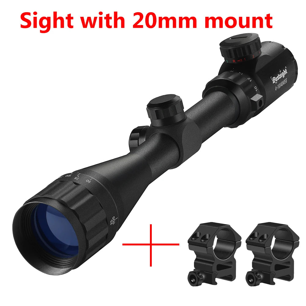 4-16X40 AOEG Scopes Red and Green Illuminated Hunting Scopes Tactical Optical Scope Airsoft Sight