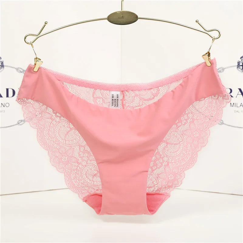 Woman Lace Panties Sexy Transparent Panty Low-Rise Cotton crotch Briefs Plus Size Ladies Underwear Intimates New Hot Sale