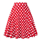 Women's Runway Cotton Retro Vintage Skirt Black Faldas High Waist A Line Rockabilly Jupe 50s Swing Umbrella Skirts Pin Up Skater