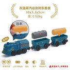 new Wooden Railway Track Set Electric Train Magnetic Car Diecast Slot Fit All Brand Biro Wood Track Assemble Toy Boy Gift