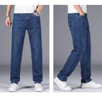 Man Pants Office Business Jeans Men Classic Blue Black Cotton Stretch Straight Denim Pants Male Brand Trousers