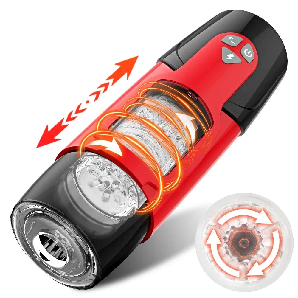 Telescopic Rotation Male Masturbator Cup Vagina 7 Thrusting Masturbation Cup Sex Toys for Men Automatic Piston Mastubator