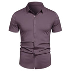 Men's Stretch Shirt Wrinkle Free Dress Shirts Regular Fit Short Sleeve Stretch Business Casual Button Down Shirts