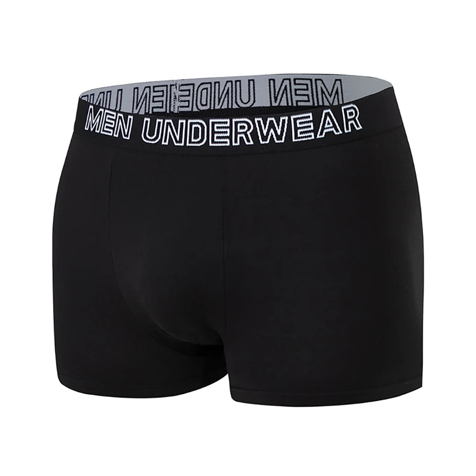 4/10 Piece Men's And Teenagers' Four Season Black Basic Versatile Elastic Waisted Underwear Boxer Shorts Plus Size Sport Shorts