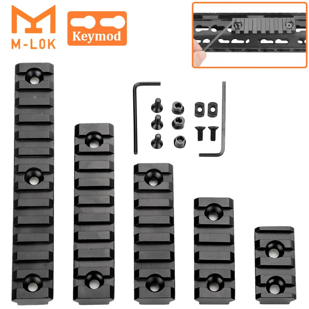 Hunting Tactical Picatinny Rail 3-13Slots 20mm Aluminum Rail Adapter Mount for Keymod / M-LOK System Handguard Scope Mount Base Main image