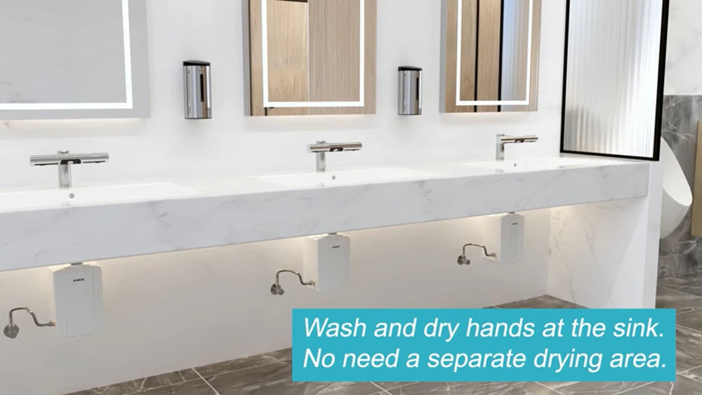 AIKE Airblade Tap Hand Dryer Automatic Bathroom Hand Washing and Drying Machine Washroom Faucets Air Tap Powerful Hand Dryer