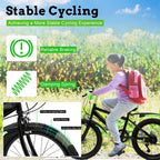 20 Inch 7 Speeds Mountain Bike Adjustable Children's Bicycle with Storage Bag and Compass Bell Braking System Bike