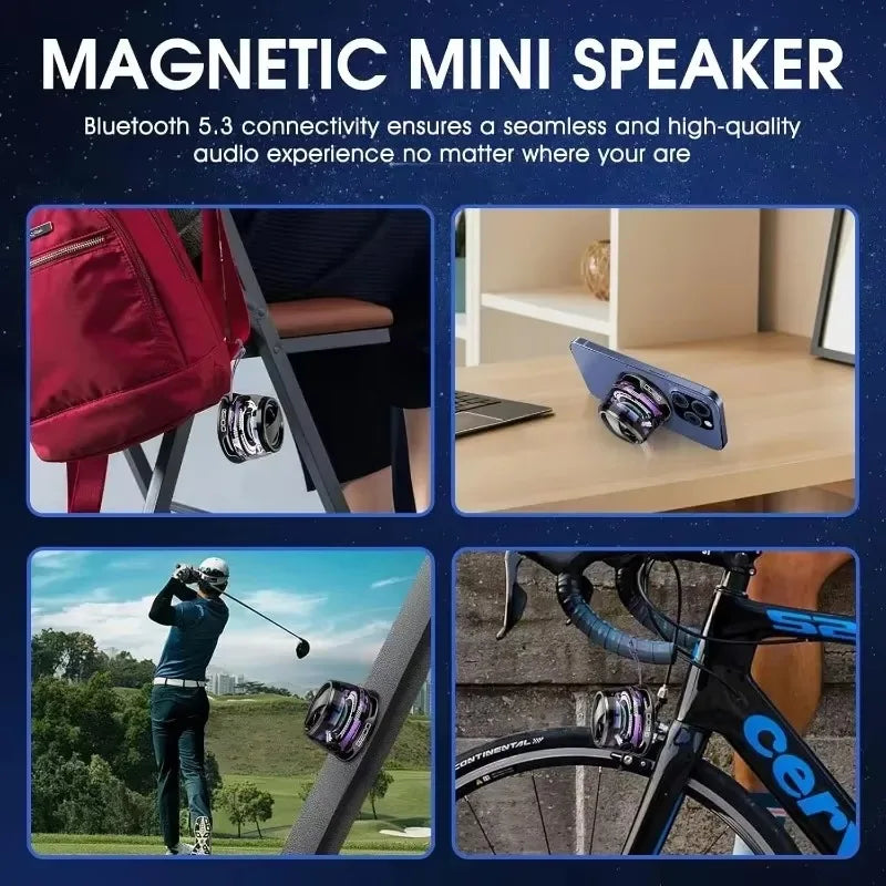 VIKEFON Portable Mini Bluetooth Speaker G200 RGB Lighting Magnetic Speaker BT5.3 Mini Sound Box 7 Hours Playback Phone Holder