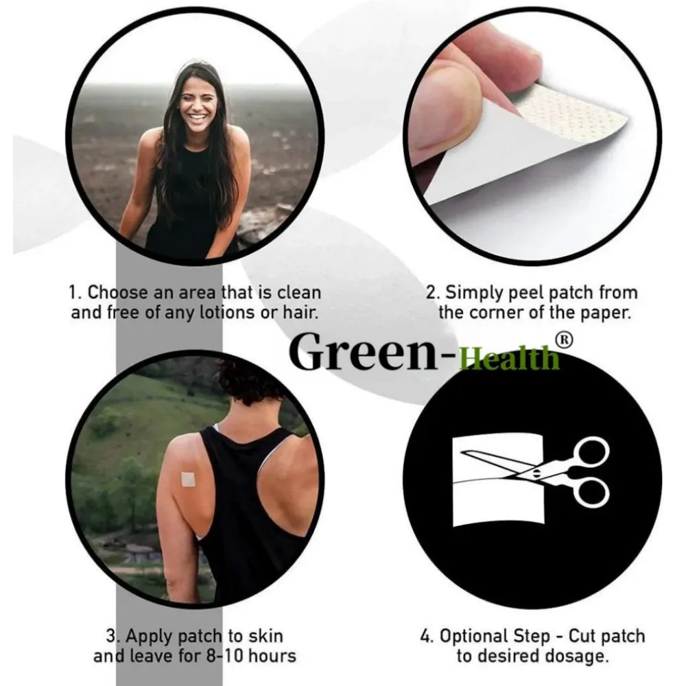 Daily B12 Patch Transdermal Self-Adhesive Natural Blend 30 Count for 1 Month Supply of Vitamin B12 Patches