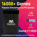 1TB For PS4/Xbox/PS3/PS2/PS1 Launchbox & RetroBat & Playnite System 3-in-1 Game HDD with AAA &3D & Retro Games