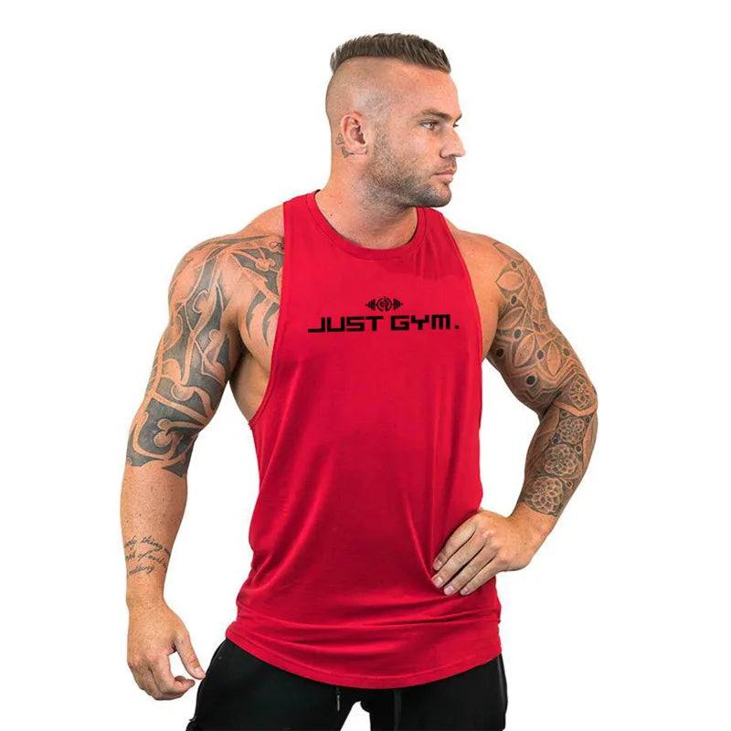 Summer Bodybuilding Tank Tops Workout Stringer Sleeveless Shirts Fitness Mens Gym Clothing Cotton Breathable Sport Muscle Vests