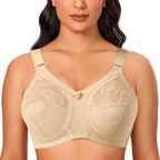 Large Size Sexy Bra for Women Ladies Underwear Translucent Lace Chiffon Wireless Minimizer Lingerie Brassiere Bralette Tops