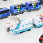 Magnetic Train Toys Electric Car Locomotive Diecast Slot Wooden Railway Accessories fit for Brand Wooden Tracks Kids Toys