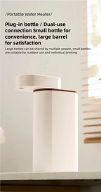 2000W Instant-Heat Water Dispenser 3-Second Rapid Heating Compatible with Mineral Water/Bottled Water Portable Water Dispenser