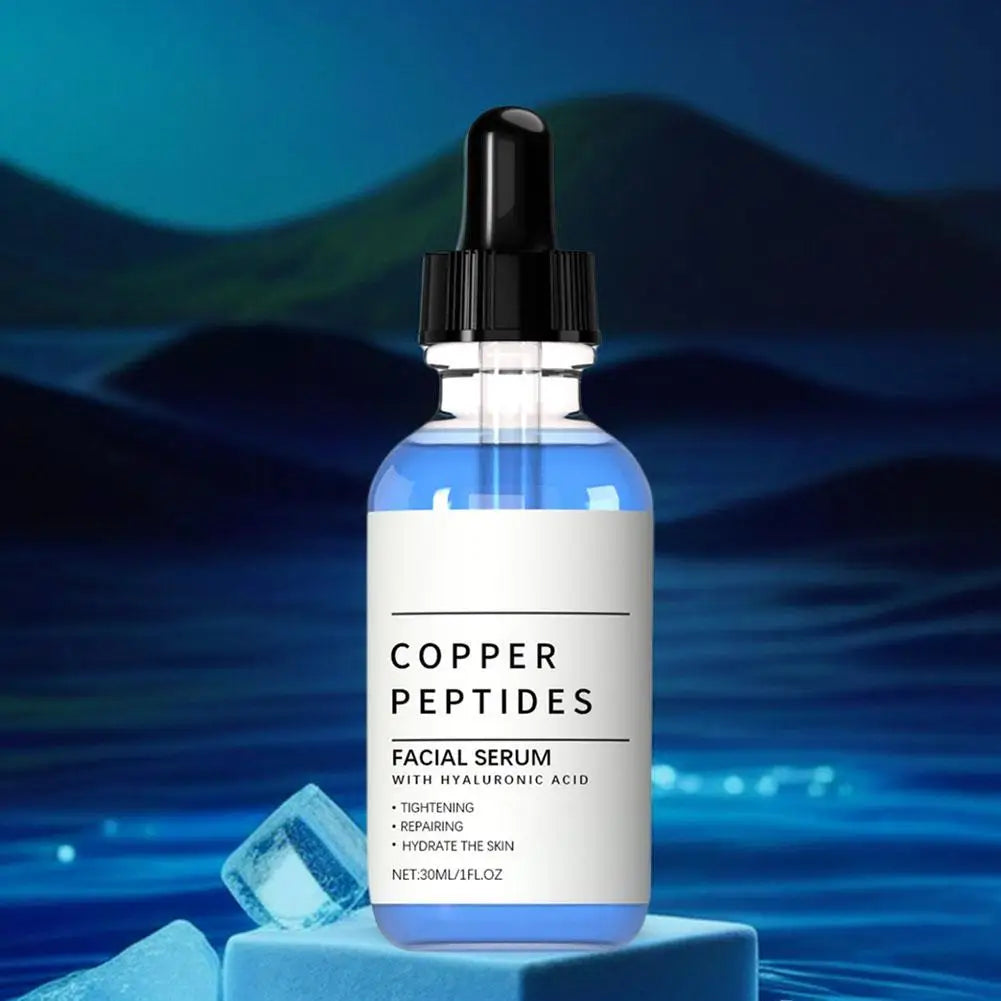 Copper Peptide Serum Anti Wrinkle Remover Antioxidant Tighten Skin Barrier Repair Deep Hydration Hyaluronic Acid Face Serum
