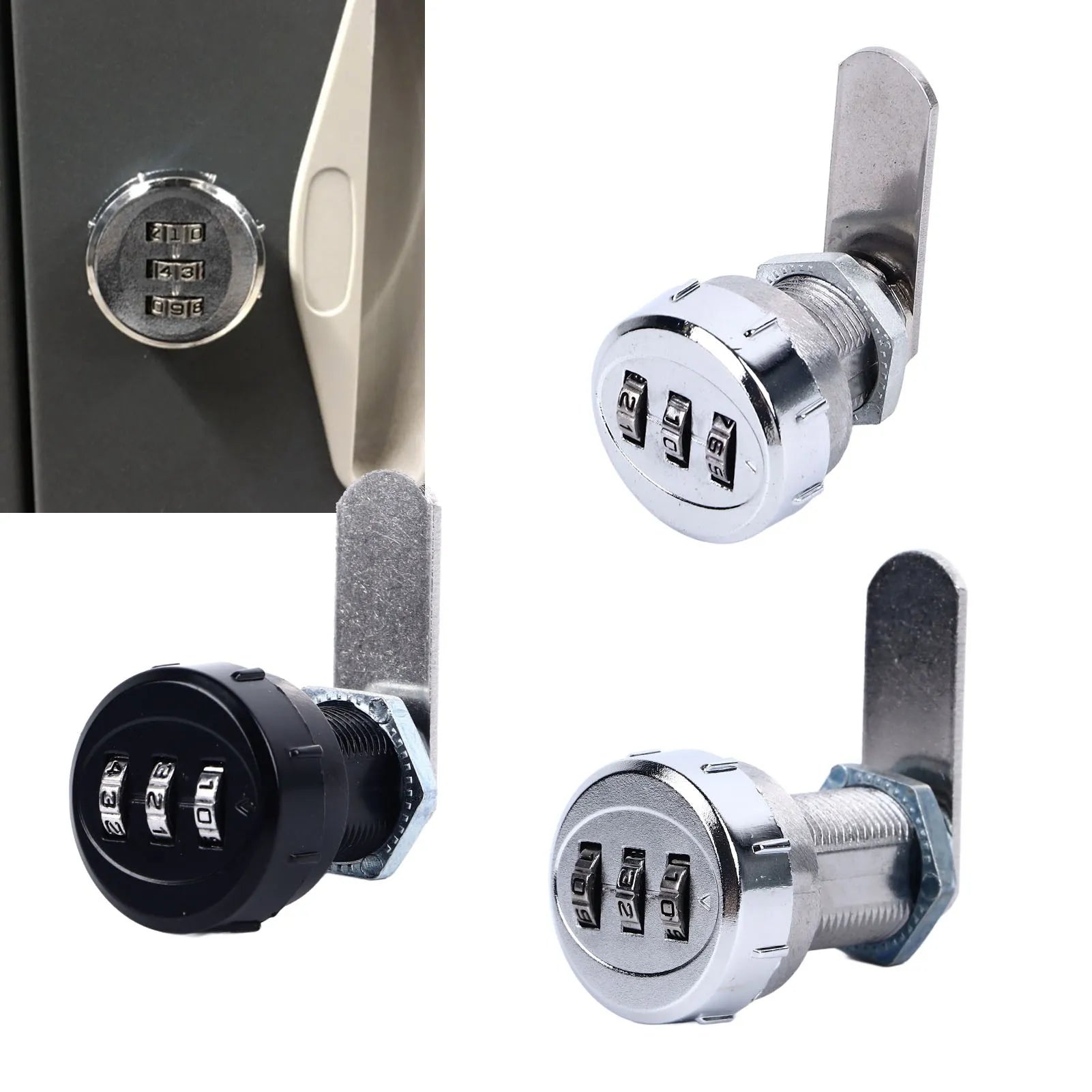 Combination Cabinet Cam Lock Mini 3 Digit Password Mechanical Cabinet Lock for Drawer Mailbox  Security Locks for Cabinet Main image