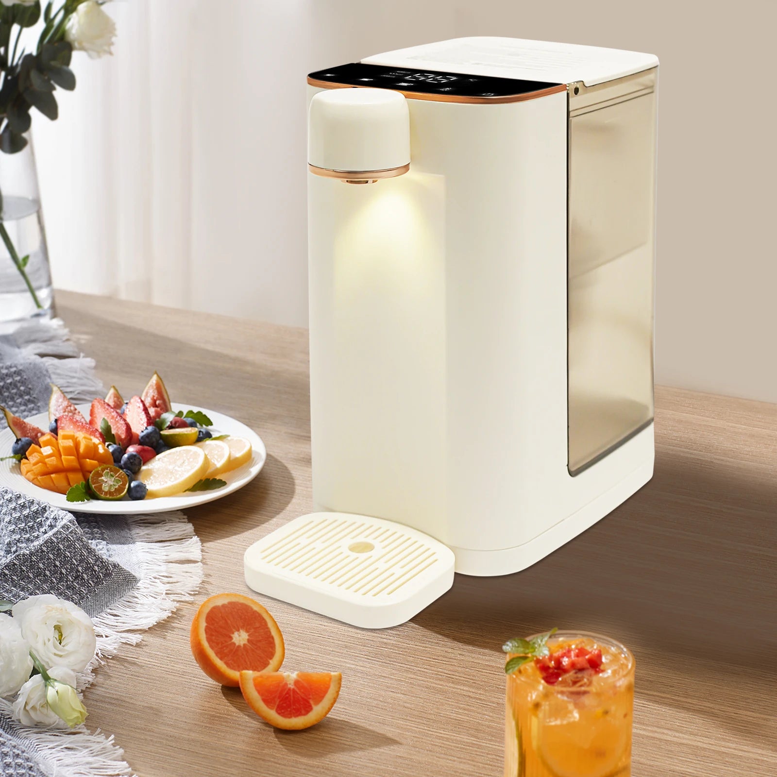 Electric Water Dispenser 27x19x26cm 10.63x7.48x10.24in 2000W Rare Earth Heating 3L 0.79Gal Multiple Temperature Touchscreen for Secondary image