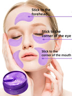 60 Grape Seed Eye Masks for Elasticity and Softness, Hydrates the Skin Around the Eyes, Moisturizes and Nourishes, Improves the Appearance of the Eye Area, Eye Care Patches, Rich in Grape Extract, Witch Hazel, Hydrolyzed Coll