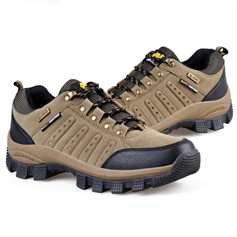 Hiking Shoes Non Slip Mountain Sneakers Winter Lace Up Retro Leather Shoe Sport Outdoor Trail Off-Road Trek Men Women Footwear Secondary image