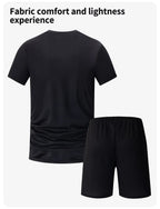 3 Pcs Men's Quick-drying Sports Gradient Suit Leisure Sports Running Short Sleeve Comfortable Sun Protection Pants Joker Shorts