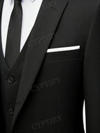 Elegant Men's Suit 3 Piece Fashion Lapel Single Breasted Groom Wedding Slim Fit Casual Version Business Suit For Man