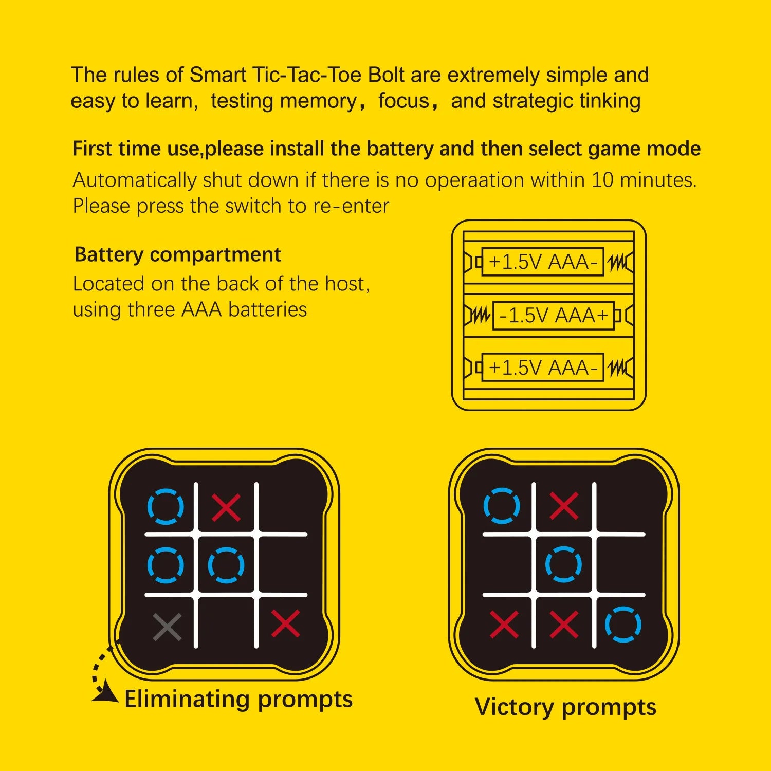 1Pcs Tic-Tac-Toe Board Games for Adults Kids Montessori Puzzle Table Game Chess Set Portable Portable Table Games Tic-Tac-Toe