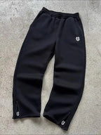 New Y2K Pants Personalized Pant Leg Zipper Embroidery Hip Hop Casual Joggers Men Pants Retro Straight Pants Tracksuit Streetwear