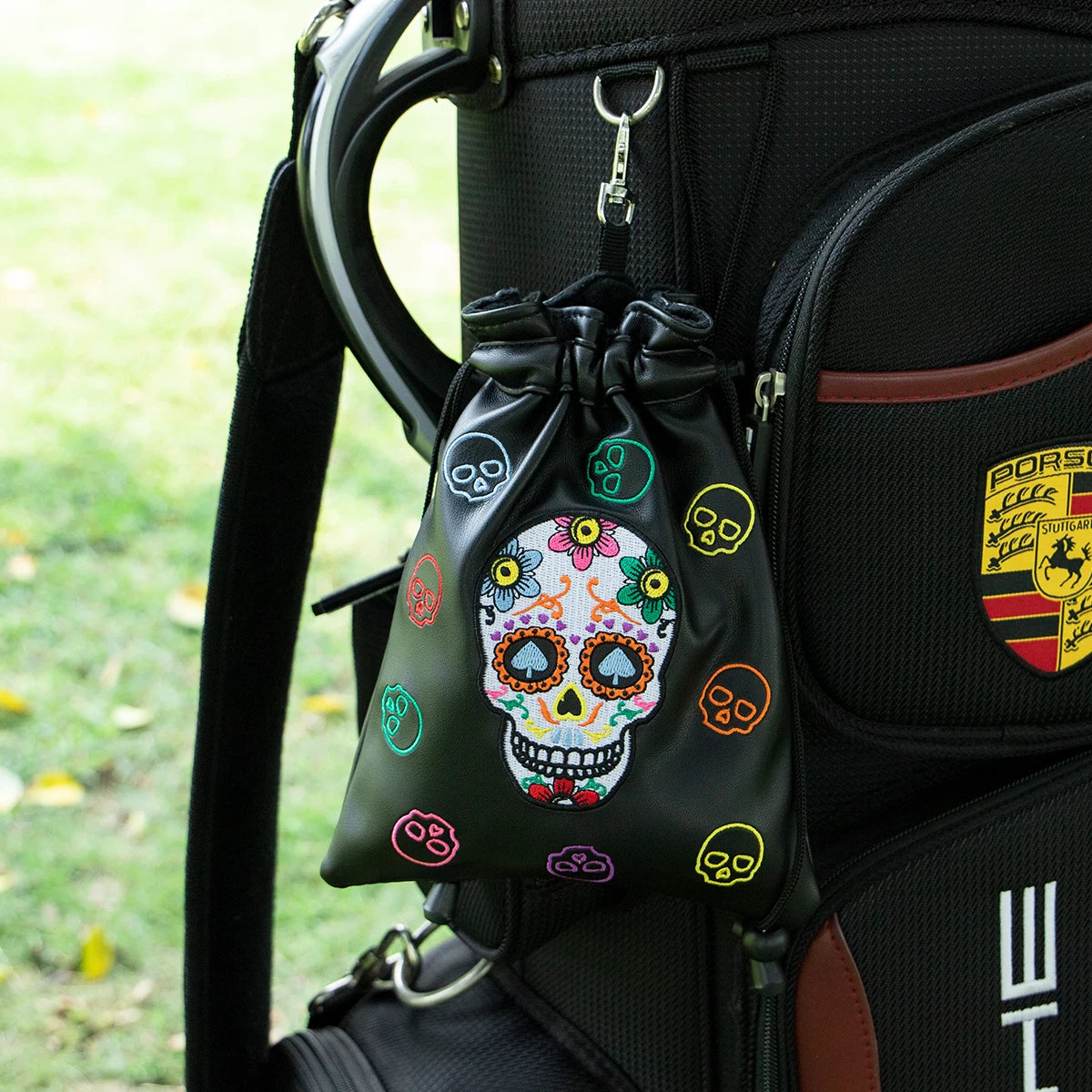 Golf Club Headcovers #1 #3 #5 Wood Head covers Skulls Design Driver Fairway Hybrid Woods Headcover Black PU Premium Leather Head