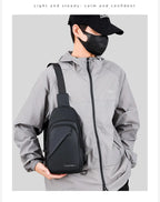Men's Fashionable Casual Chest Bag Outdoor Cycling Waterproof Durable Sports Backpack Trendy Versatile Portable Crossbody Bag