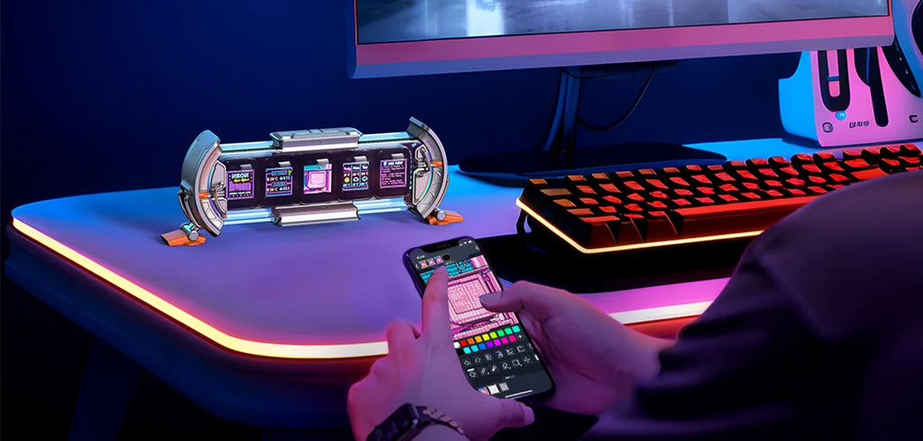 Divoom Times Gate Gaming Room Setup Digital Clock with Smart APP Control, WiFi Connect, RGB LED Display, Office Decor Cyberpunk