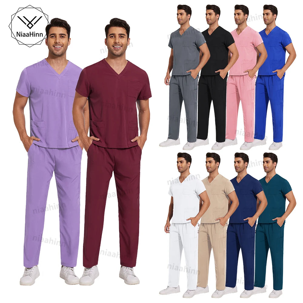 Nursing Scrubs Set  Anti-Wrinkle Medical Surgical Gown Wholesale Hospital Scrub Top Doctor Nurse Special Scrub Uniform Men Women Main image