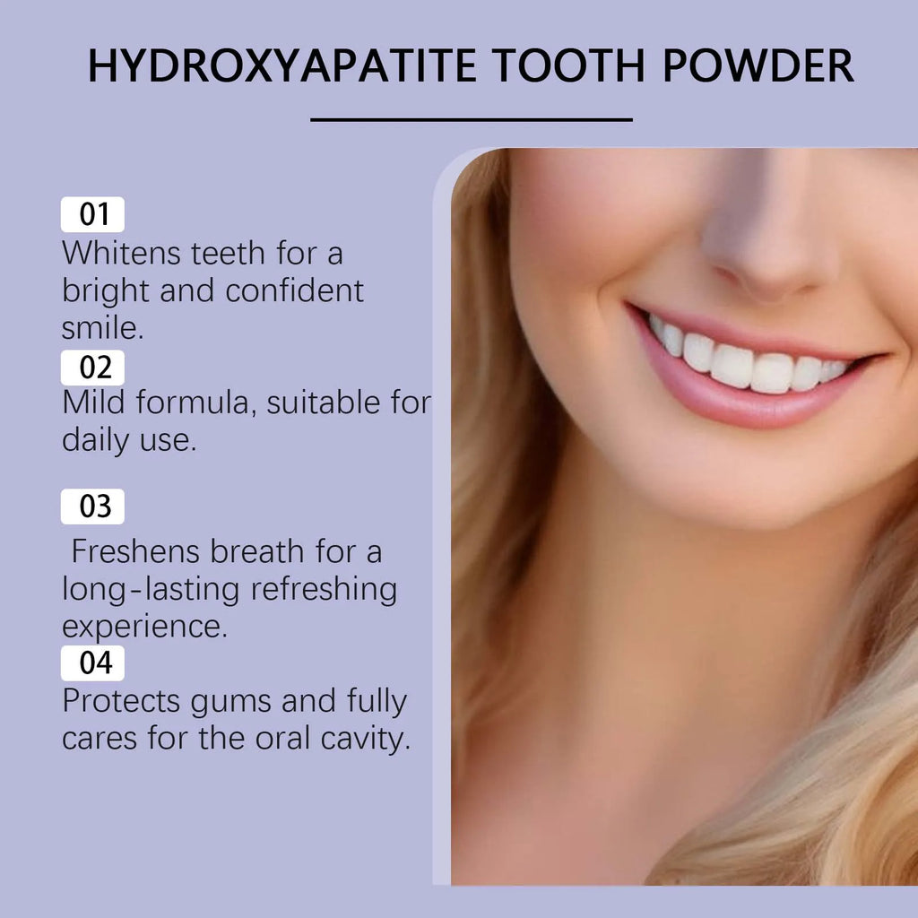 Oral Care Deep Cleaning Whitening Tooth Powder with 7.5% Hydroxyapatite - Remineralizing Cool Mint Enamel Repair Fresh Breath