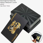 Brand New 54-piece Black and Gold Plastic Playing Card Foil Poker Set Magic Tool Party Tabletop Game