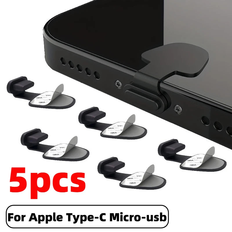 5PCS Charging Port Dust Plug for IPhone USB Type-C Silicone Dustplugs Cover Main image