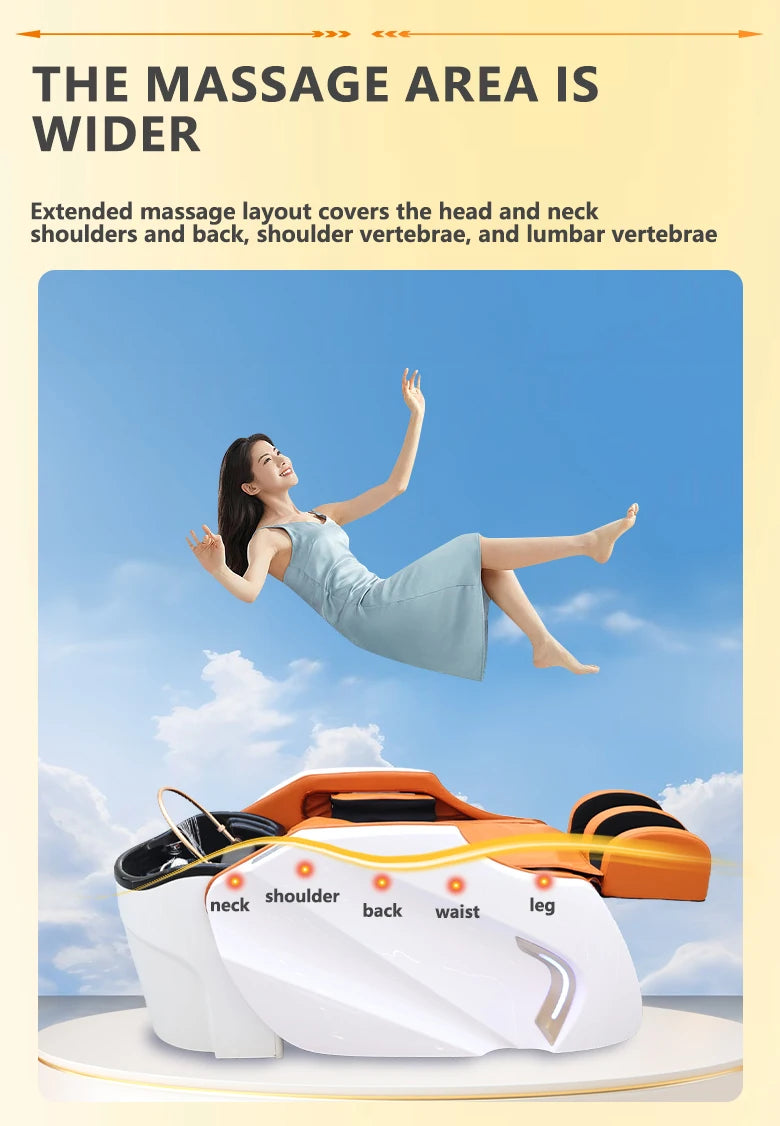 Luxury Electric Massage Head Spa Therapy Hair Salon Washing Shampoo Bed