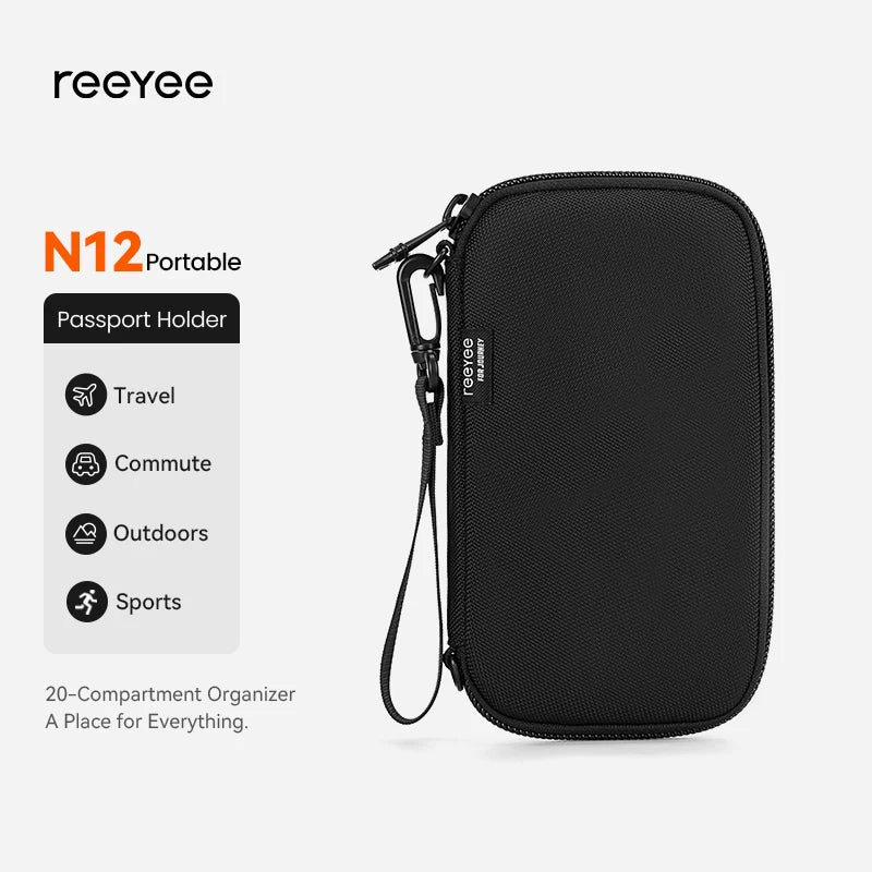ReeYee N12 Passport Holder Wallet, Travel Organizer for Cards Tickets, Water-Resistant Scratch-Resistant Essential Wallet Pouch Main image