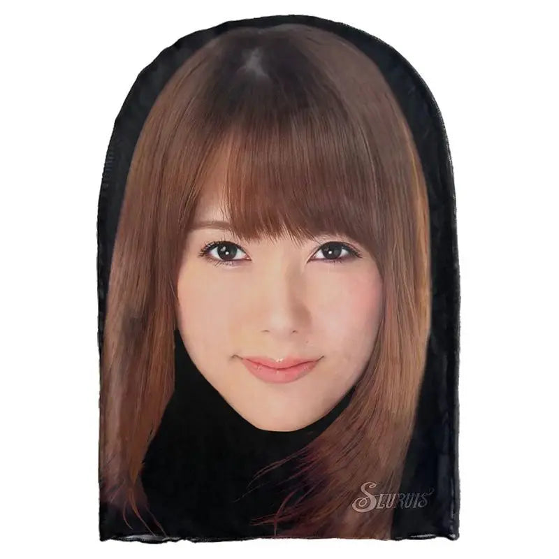 3D Realistic Japanese Female Star Face Mask Novelty Cosplay Headgear Breathable Balaclava for Live Stream Prank Party Halloween