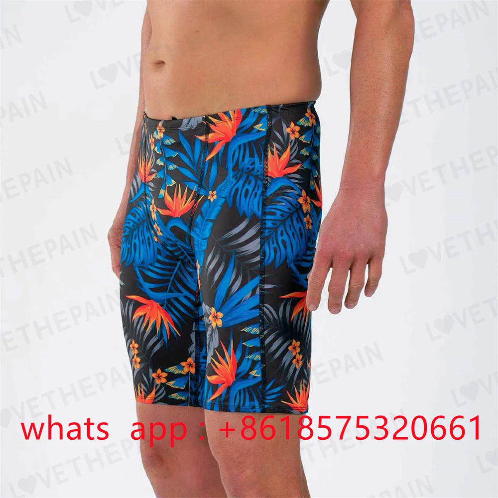 Zootekoi Men Swimwear Training Swim Shorts Beach Trunks Swimming Pants Swimsuit Jammer Summer Sports Surf Pantalones Shorts 2024