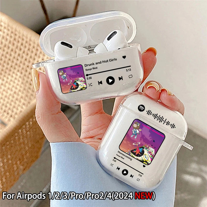 Creative Music Album Case for Airpod Pro2 1 2 3 4 Pro Rapper Kanye Wireless Headphone Cover for Air Pods 4rd Gen Main image