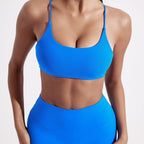 Solid Color underwear Cross Back Women Fitness Sports Bra Top Yoga Comprehensive Training Jog Chest Pad Spaghetti Strap Beauty