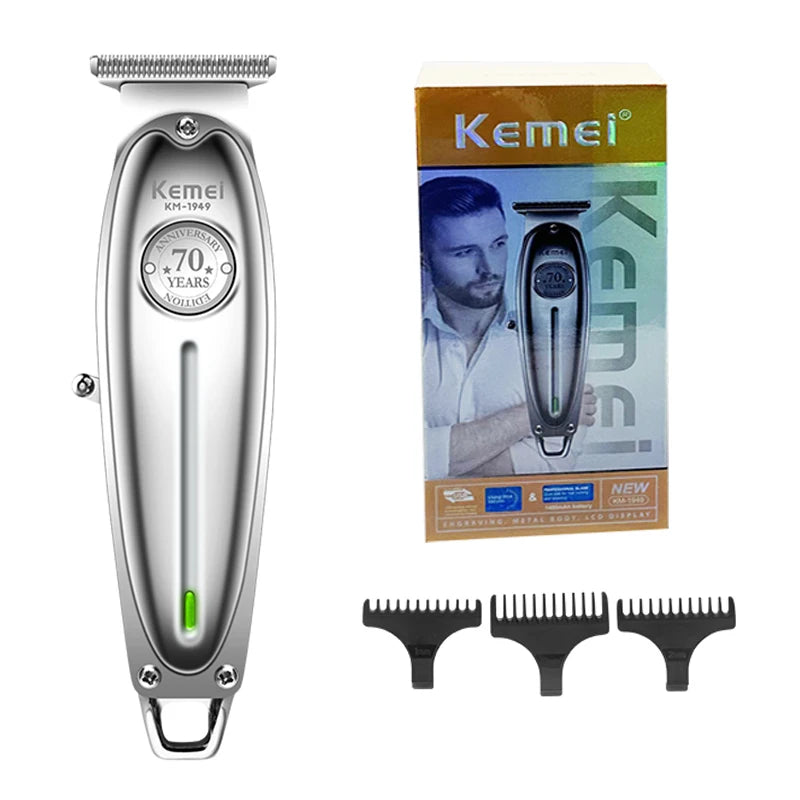 Kemei 1949 All-Metal Hair Trimmer Professional Clipper For Barber Rechargeable Men Electric Beard Shaver Hair Cutting Machine