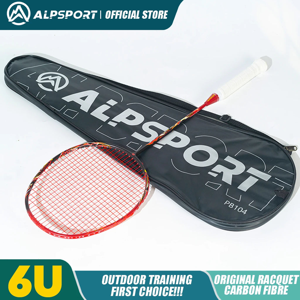 ALP Asura 6U MAX 38LBS G5 Black Badminton Racket Full Carbon Fiber Original Pro Offensive for Teens & Outdoor Sports
