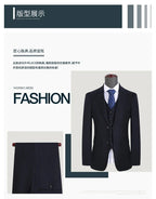 S-7XL Suit New (Blazer+ Vest + Pants) Korean Version of Slim-fit Work Clothes Fashion Business Men Casual Wedding Gentleman Suit