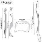 1/4/5/7pcs Stainless Steel Gua Sha Scraping Massage Tool Set IASTM Tools Great Soft Tissue Mobilization Tool