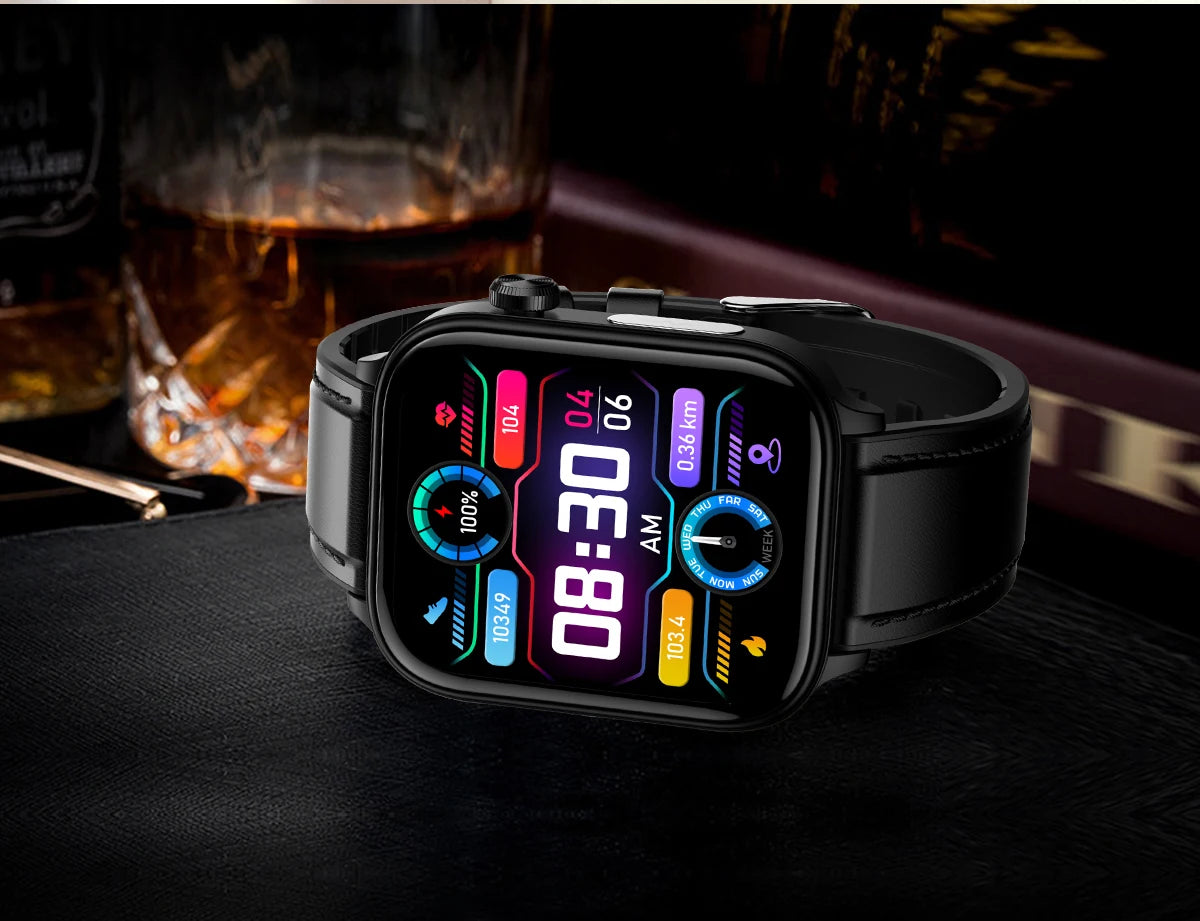 2025 New AI Diagnosis Blood Lipids Uric Acid Body composition Test Smart Watch For Men ECG+PPG Bluetooth Call Health Smartwatch